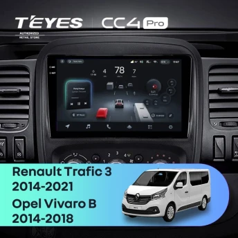 Штатная магнитола Teyes CC4 Pro 8/128 Opel Vivaro B (2014-2018)