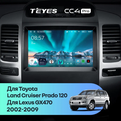 Штатная магнитола Teyes CC4 Pro 8/128 Toyota Land Cruiser Prado 120 (2002-2009)