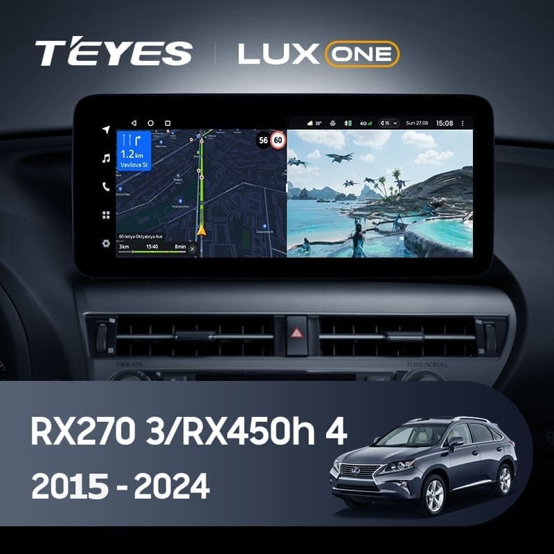 Штатная магнитола Teyes LUX ONE 360 6/128 Lexus RX270 3 RX450h 3 AL10 (2008-2015) Тип-A