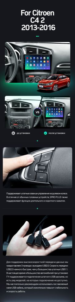 Штатная магнитола Teyes SPRO Plus 6/128 Citroen C4 (2013-2016) B7