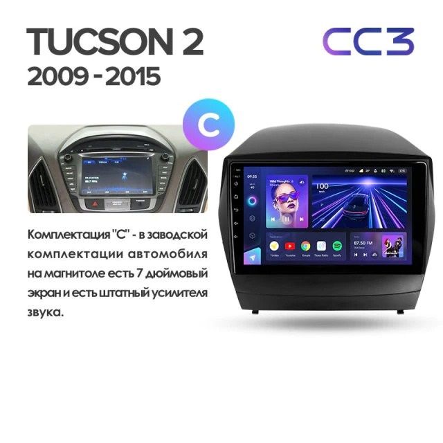 Штатная магнитола Teyes CC3 4/32 Hyundai ix35 (2009-2015) (Tucson 2) Тип-AB