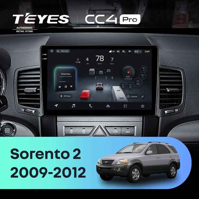 Штатная магнитола Teyes CC4 Pro 8/128 Kia Sorento 2 XM (2009-2012) Тип-A