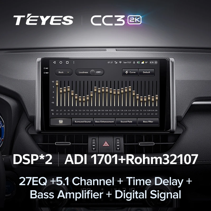 Штатная магнитола Teyes CC3 2K 4/32 Toyota RAV4 5 XA50 (2018-2023) F2 Тип-A