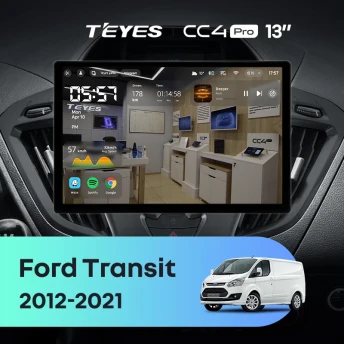 Штатная магнитола Teyes CC4 Pro 12/256 Ford Transit (2012-2021) F1 (13")