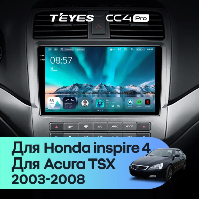 Штатная магнитола Teyes CC4 Pro 12/256 Acura TSX (2003-2008)