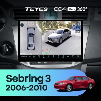 Штатная магнитола Teyes CC4 Pro 360 12/256 Chrysler Sebring 3 JS (2006-2010) (13")