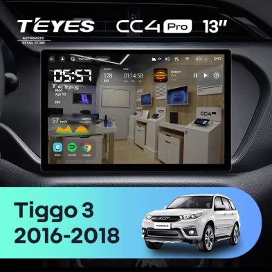 Штатная магнитола Teyes CC4 Pro 12/256 Chery Tiggo 3 (2016-2018) (13")