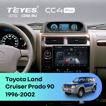 Штатная магнитола Teyes CC4 Pro 8/128 Toyota Land Cruiser Prado 90 (1996-2002)
