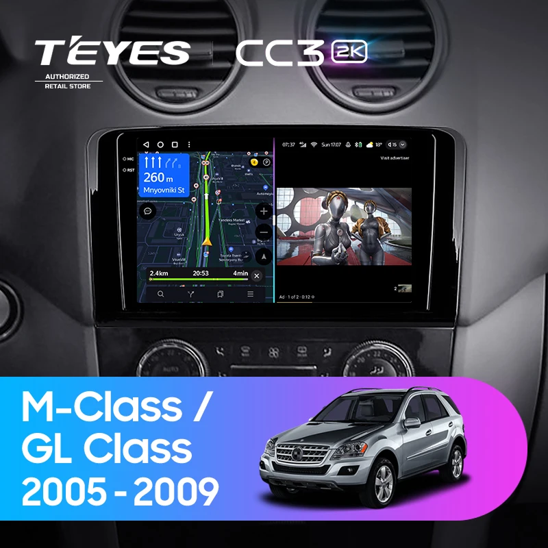 Штатная магнитола Teyes CC3 2K 360 6/128 Mercedes-Benz ML-Class (2005-2009) F1
