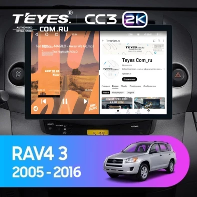 Штатная магнитола Teyes CC3 2K 4/32 Toyota RAV4 3 XA30 (2005-2016) F1 (13")