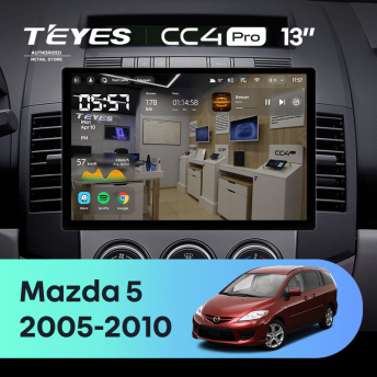Штатная магнитола Teyes CC4 Pro 8/128 Mazda 5 2 CR (2005-2010) (13")
