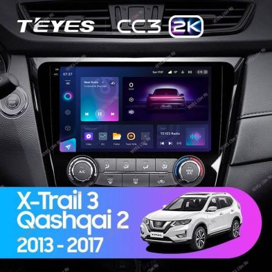 Штатная магнитола Teyes CC3 2K 4/64 Nissan Qashqai 2 (2013-2021) F2 климат контроль Тип-AB