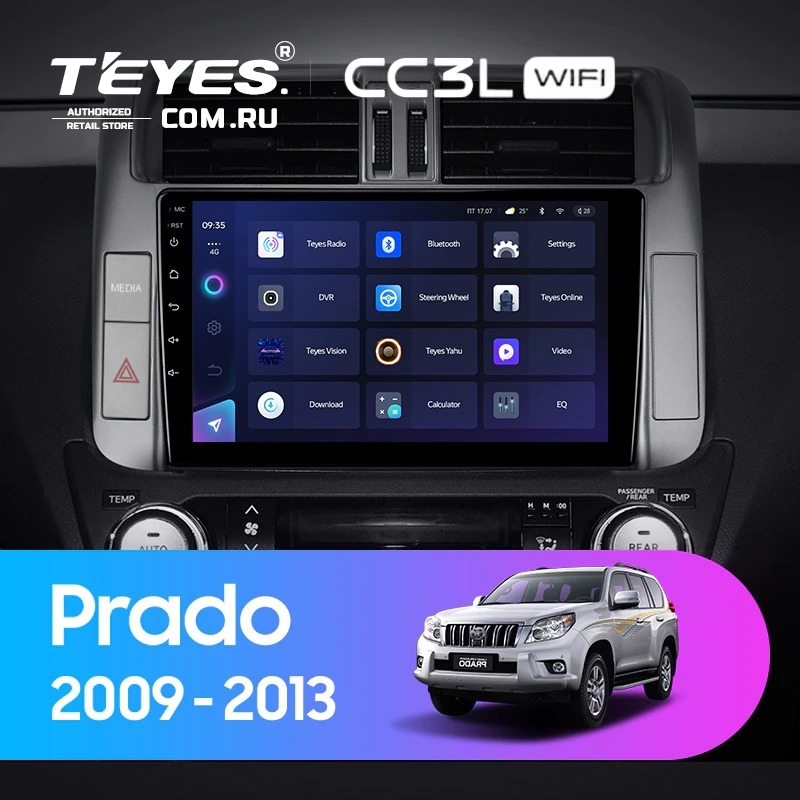 Штатная магнитола Teyes CC3L WiFi 2/32 Toyota Land Cruiser Prado 150 (2009-2013) F1 Тип-C