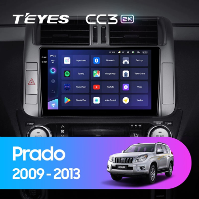 Штатная магнитола Teyes CC3 2K 360 6/128 Toyota Land Cruiser Prado 150 (2009-2013) F1 Тип-A