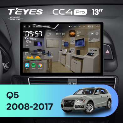 Штатная магнитола Teyes CC4 Pro 8/128 Audi Q5 8R (2008-2017) Тип-B (13")