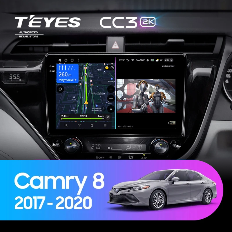 Штатная магнитола Teyes CC3 2K 4/32 Toyota Camry 8 XV 70 (2017-2020) Правый руль