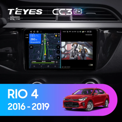 Штатная магнитола Teyes CC3 2K 6/128 Kia Rio 4 (2016-2019) Тип-B