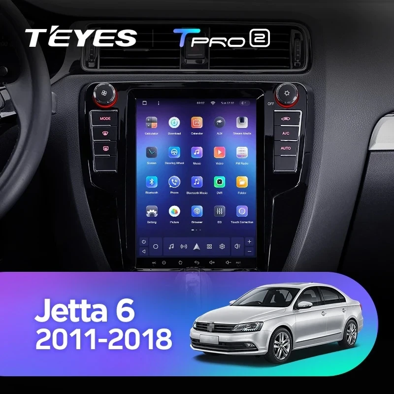 Штатная магнитола Tesla style Teyes TPRO 2 4/64 Volkswagen Jetta 6 (2011-2018) Тип-A
