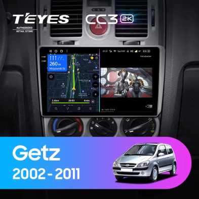 Штатная магнитола Teyes CC3 2K 360 6/128 Hyundai Getz (2002-2011) F2