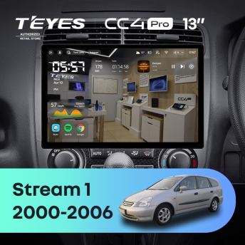 Штатная магнитола Teyes CC4 Pro 8/128 Honda Stream 1 (2000-2006) (13")