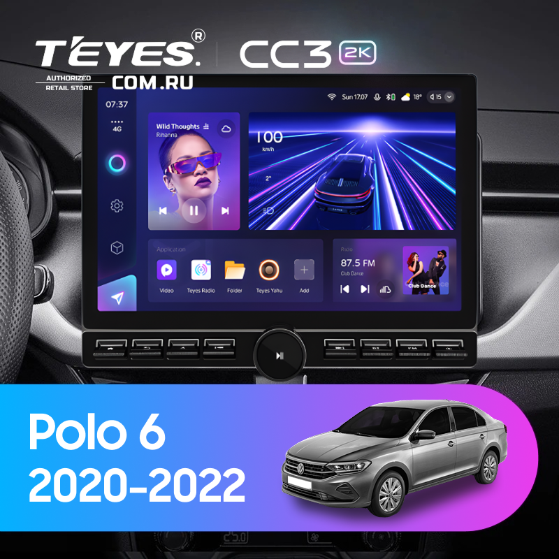 Штатная магнитола Teyes CC3 2K 6/128 Volkswagen Polo 6 (2020-2022) (13" с кнопками)