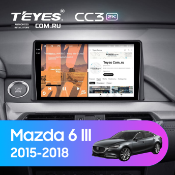 Штатная магнитола Teyes CC3 2K 4/64 Mazda 6 GJ GL (2015-2018) Тип-A (0din)