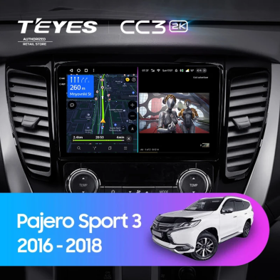 Штатная магнитола Teyes CC3 2K 360 6/128 Mitsubishi Pajero Sport 3 (2016-2018)
