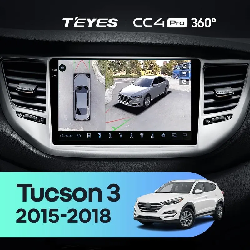 Штатная магнитола Teyes CC4 Pro 360 8/128 Hyundai Tucson 3 (2015-2018) Тип-B