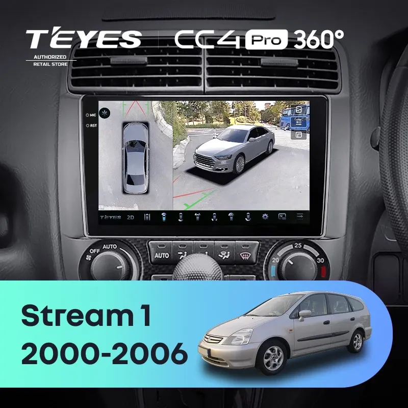 Штатная магнитола Teyes CC4 Pro 360 12/256 Honda Stream 1 (2000-2006)