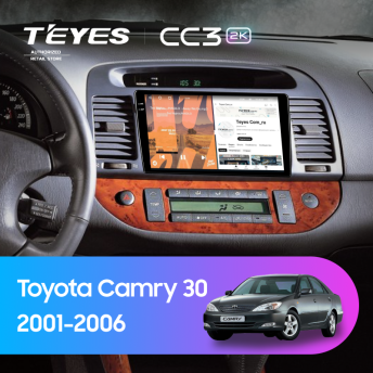 Штатная магнитола Teyes CC3 2K 6/128 Toyota Camry 5 XV 30 (2001-2006) (черная)