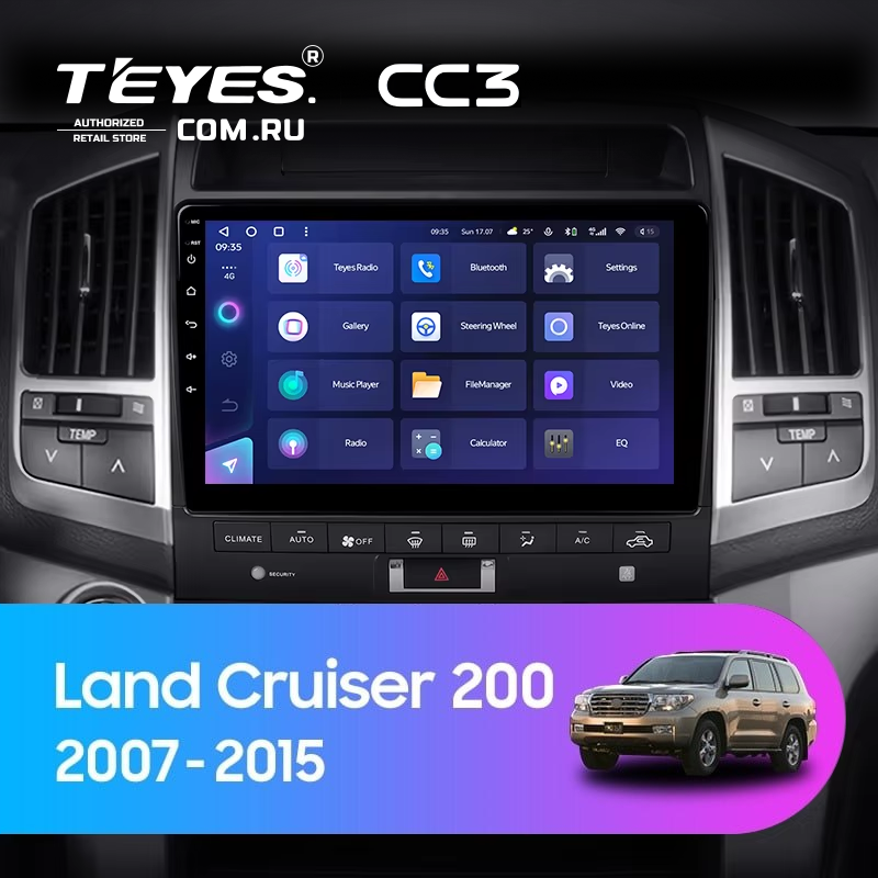 Штатная магнитола Teyes CC3 4/32 Toyota Land Cruiser 11 200 (2007-2015) F3 Тип-B