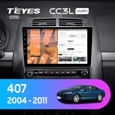 Штатная магнитола Teyes CC3L WiFi 2/32 Peugeot 407 (2004-2011) F2