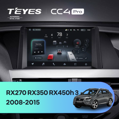 Штатная магнитола Teyes CC4 Pro 12/256 Lexus RX270 RX350 RX450h AL10 3 (2008-2015) Тип-B