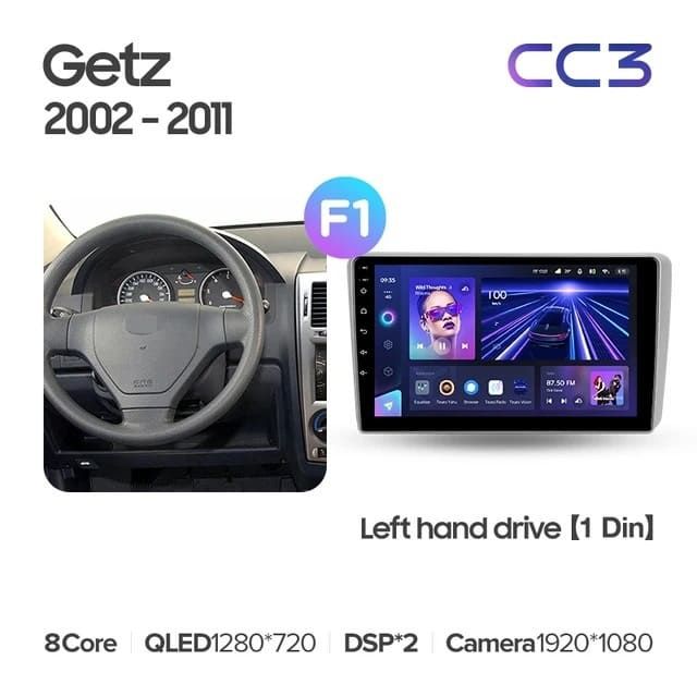 Штатная магнитола Teyes CC3 4/32 Hyundai Getz 1 (2002-2011) F1
