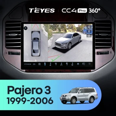 Штатная магнитола Teyes CC4 Pro 360 8/128 Mitsubishi Pajero 3 V70 V60 (1999-2006) (11")