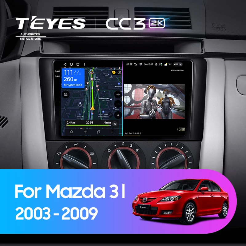 Штатная магнитола Teyes CC3 2K 4/64 Mazda 3 1 BK (2003-2009)
