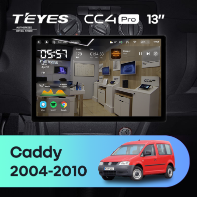 Штатная магнитола Teyes CC4 Pro 12/256 Volkswagen Caddy 2K (2004-2010) (13")