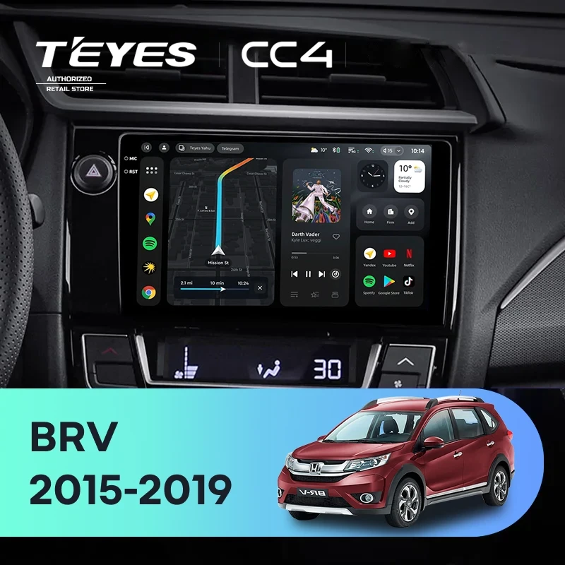 Штатная магнитола Teyes CC4 8/128 Honda BRV (2015-2019)