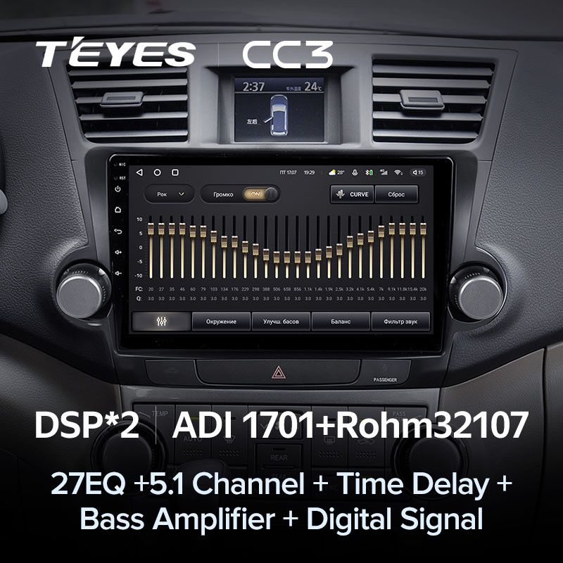 Штатная магнитола Teyes CC3 4/32 Toyota Highlander 2 XU40 (2007-2013) F1 10"