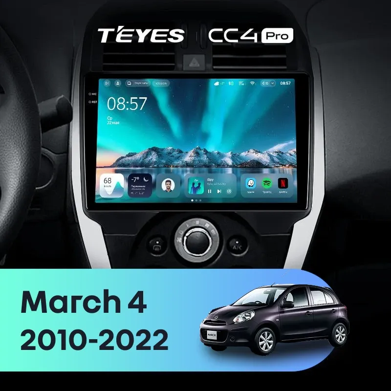 Штатная магнитола Teyes CC4 Pro 12/256 Nissan March 4 (K13) (2010-2022) F1