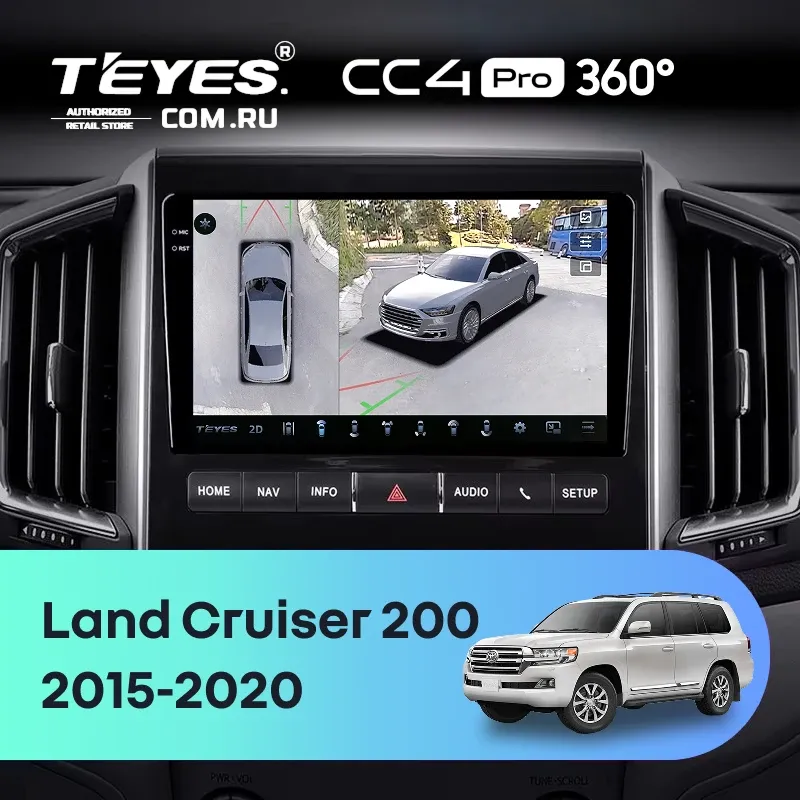Штатная магнитола Teyes CC4 Pro 360 8/128 Toyota Land Cruiser 200 (2015-2020) F1