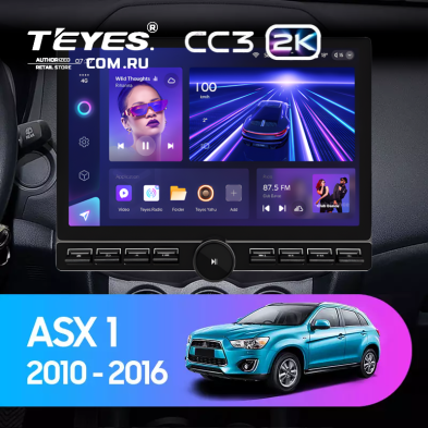 Штатная магнитола Teyes CC3 2K 6/128 Mitsubishi ASX 1 (2010-2016) Тип-A (13" с кнопками)