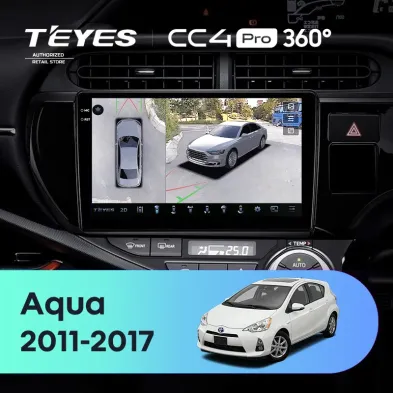 Штатная магнитола Teyes CC4 Pro 360 12/256 Toyota Aqua (2011-2017) правый руль