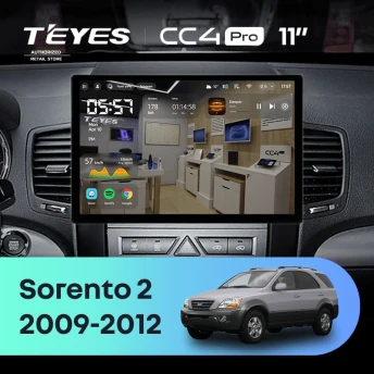 Штатная магнитола Teyes CC4 Pro 12/256 Kia Sorento 2 XM (2009-2012) Тип-B (11")