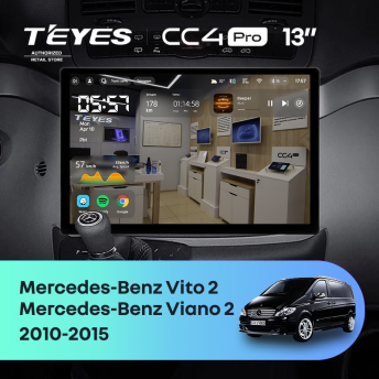 Штатная магнитола Teyes CC4 Pro 8/128 Mercedes-Benz Vito W639 (2010-2015) (13")
