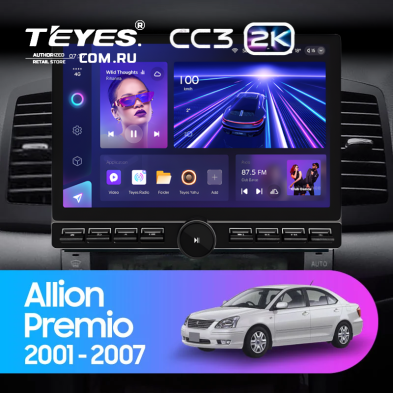 Штатная магнитола Teyes CC3 2K 6/128 Toyota Allion (2001-2007) (13" с кнопками)