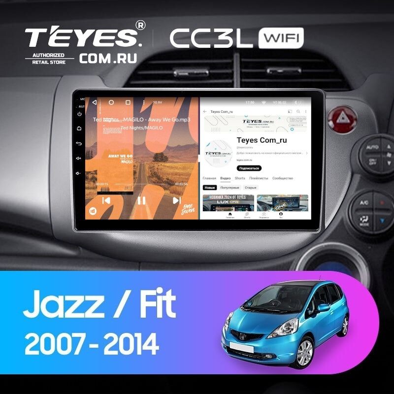 Штатная магнитола Teyes CC3L WiFi 2/32 Honda Jazz 2 GG (2007-2014) Правый руль