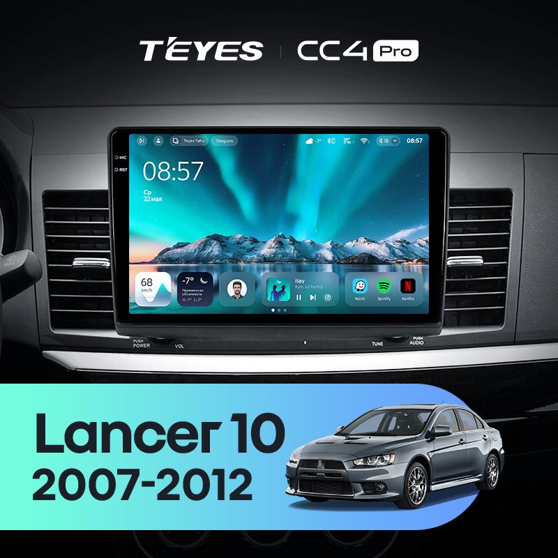 Штатная магнитола Teyes CC4 Pro 12/256 Mitsubishi Lancer 10 CY (2007-2012) Тип-A