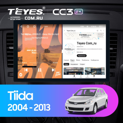 Штатная магнитола Teyes CC3 2K 6/128 Nissan Tiida C11 (2004-2013) F1 (13")