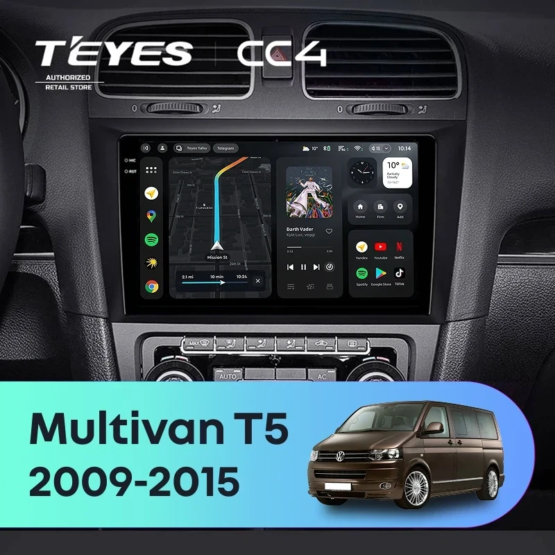 Штатная магнитола Teyes CC4 6/64 Volkswagen Multivan T5 (2009-2015)